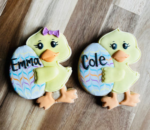 Personalized Easter Chick-1 cookie